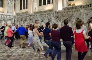 Catch the Pigeon ceilidh band play for the harvest festival at Ely Cathedral, October 2019